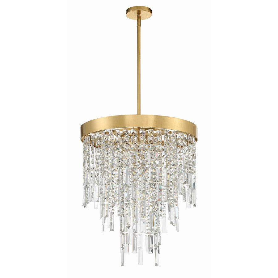 5 Light Chandelier, Antique Gold