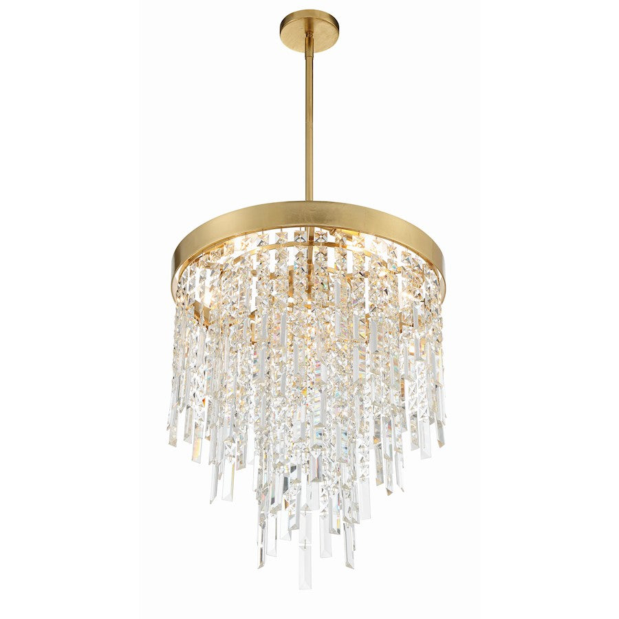 5 Light Chandelier, Antique Gold