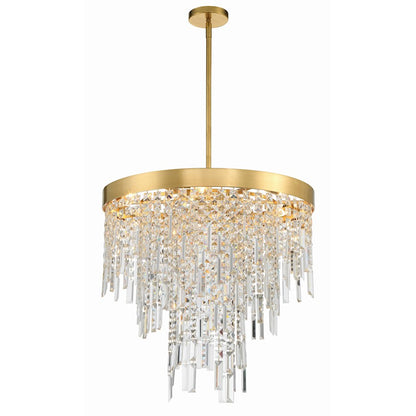 6 Light 24" Chandelier, Antique Gold