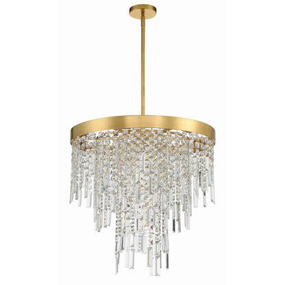 6 Light 24" Chandelier, Antique Gold