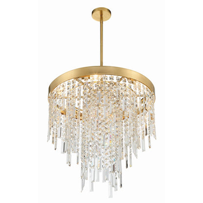 6 Light 24" Chandelier, Antique Gold