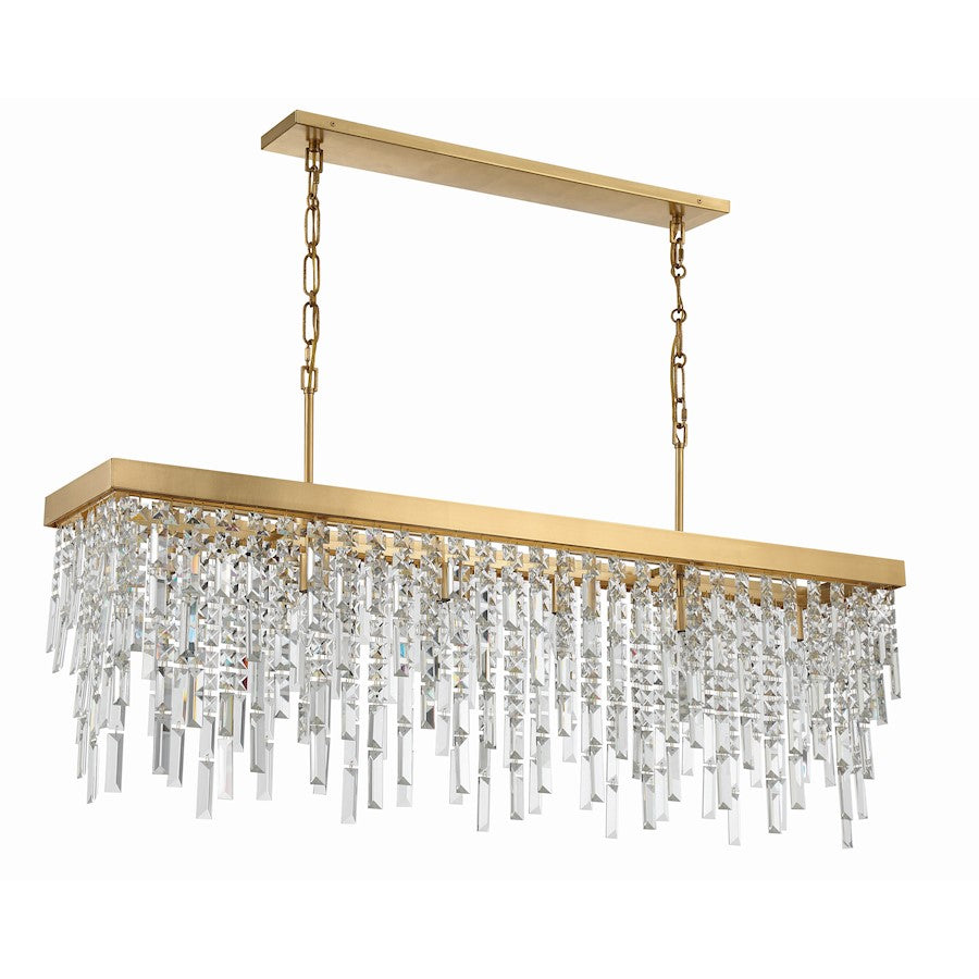 6 Light 25" Chandelier, Antique Gold