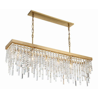 6 Light 25" Chandelier, Antique Gold