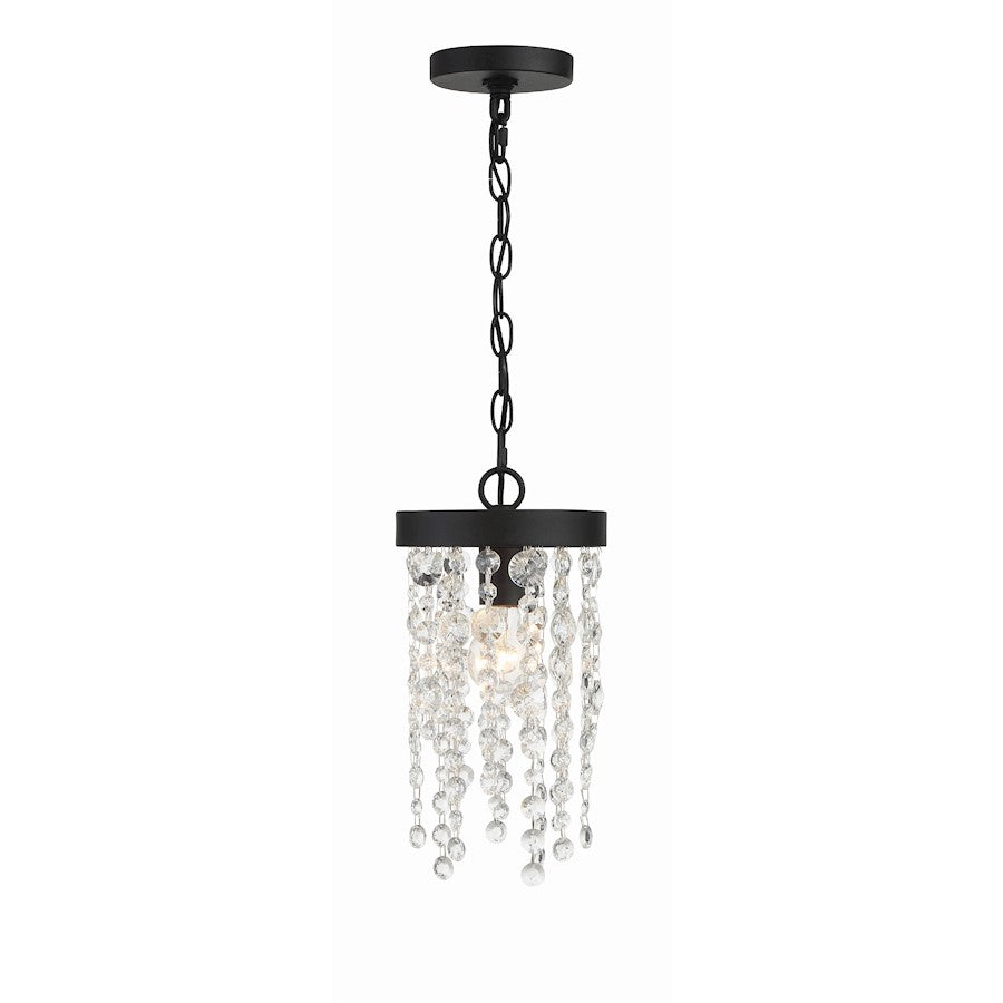 Crystorama Winham 1 Light Pendant, Black Forged - WIN-610-BF-CL-MWP