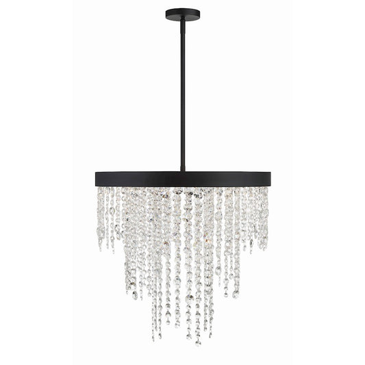 Crystorama Winham 6 Light 24" Chandelier, Black Forged - WIN-616-BF-CL-MWP