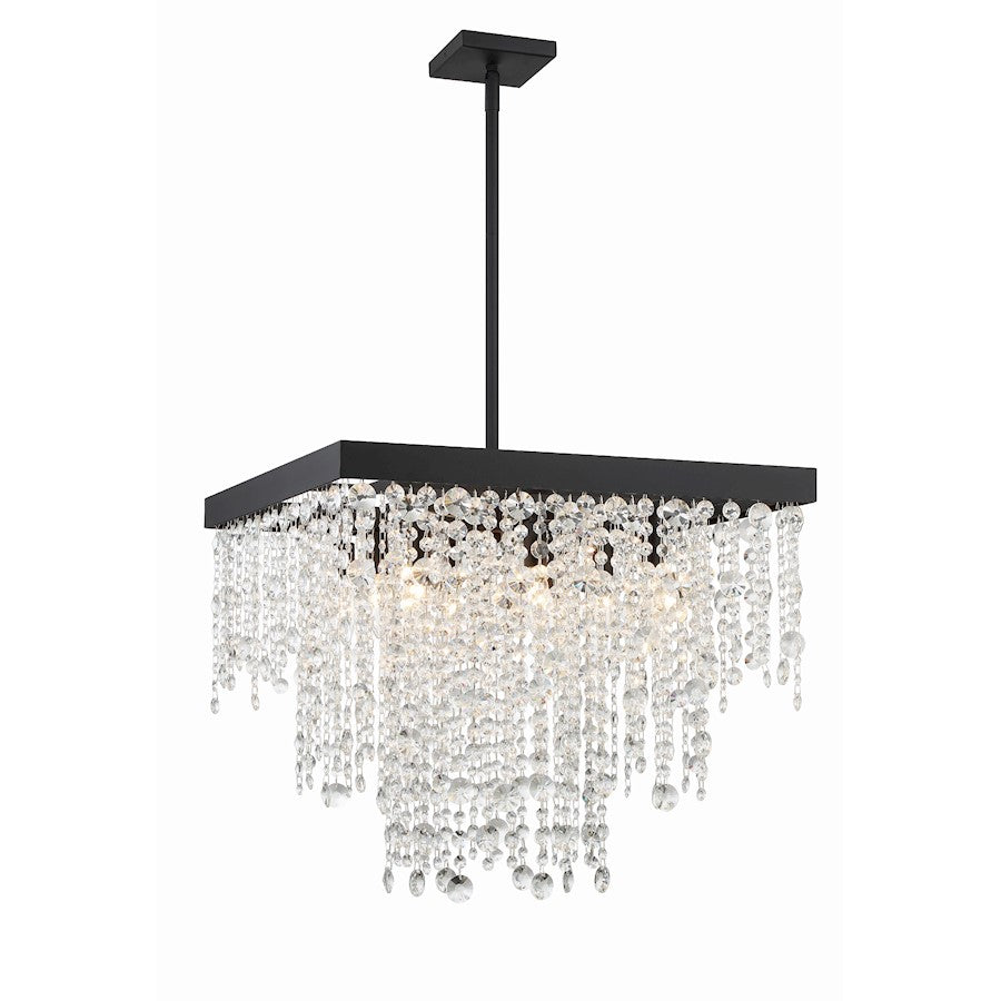 Crystorama Winham 8 Light 22" Chandelier, Black Forged - WIN-618-BF-CL-MWP