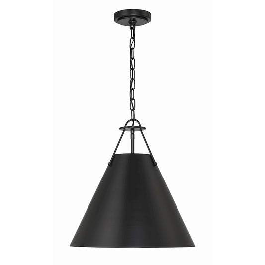 Crystorama Xavier 3 Light Pendant, Matte Black - XAV-B8305-MK