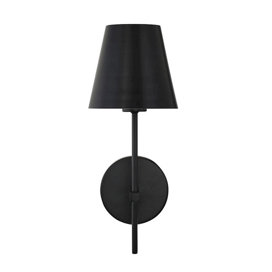 Crystorama Xavier 1 Light Wall Sconce, Matte Black/Black/White - XAV-B8321-MK