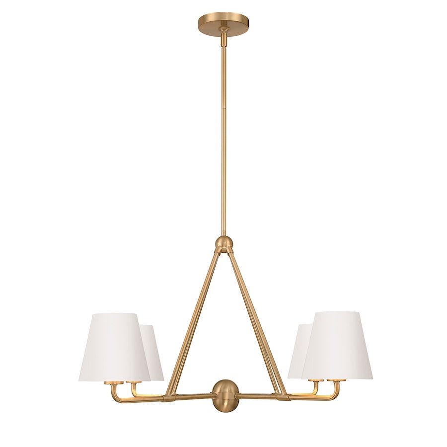 4 Light Chandelier, Vibrant Gold