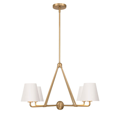 4 Light Chandelier, Vibrant Gold