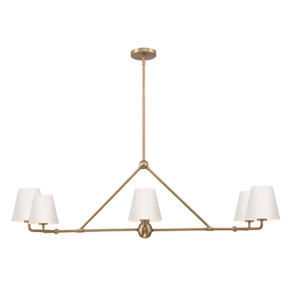 Crystorama Xavier 6 Light Chandelier, Vibrant Gold/White - XAV-B9306-VG-WH