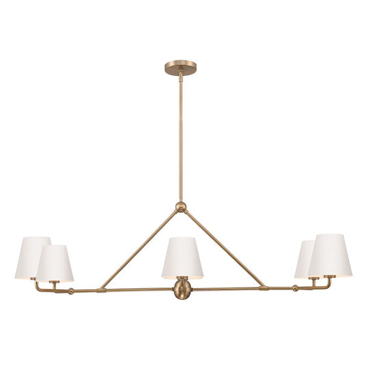 Crystorama Xavier 6 Light Chandelier, Vibrant Gold/White - XAV-B9306-VG-WH