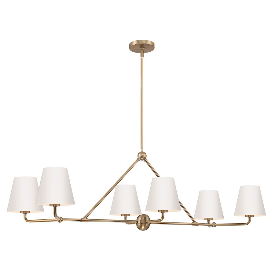 6 Light Chandelier, Vibrant Gold