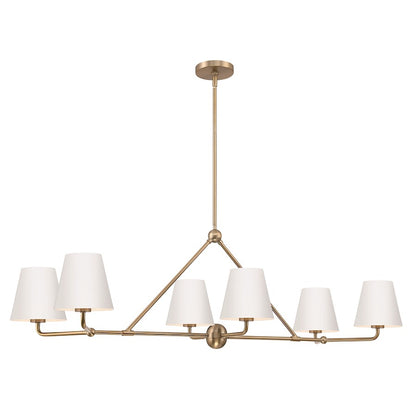 6 Light Chandelier, Vibrant Gold