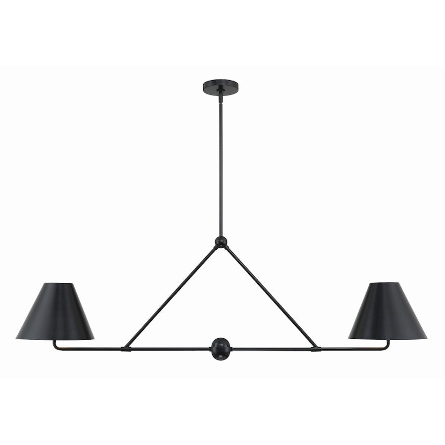 Crystorama Xavier 4 Light 54" Chandelier, Matte Black/White - XAV-B9307-MK