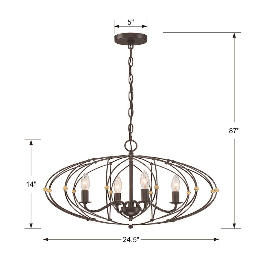 Zucca Chandelier, English Bronze