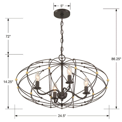 Zucca Chandelier, English Bronze