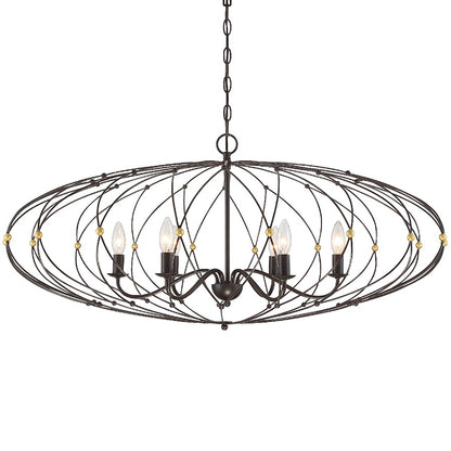 Crystorama Zucca 6 Light Chandelier, English Bronze - ZUC-A9036-EB-GA