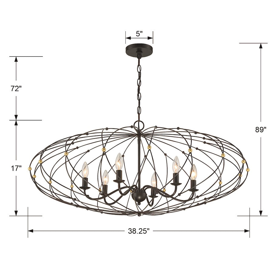 Zucca Chandelier, English Bronze