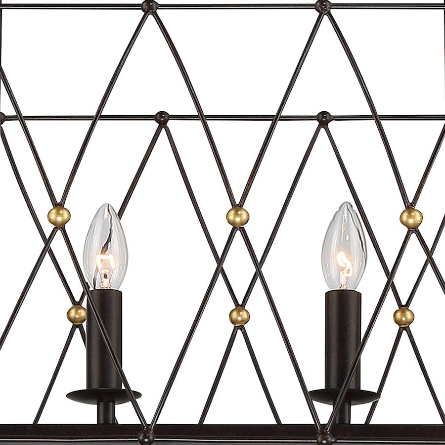 6 Light Chandelier, English Bronze