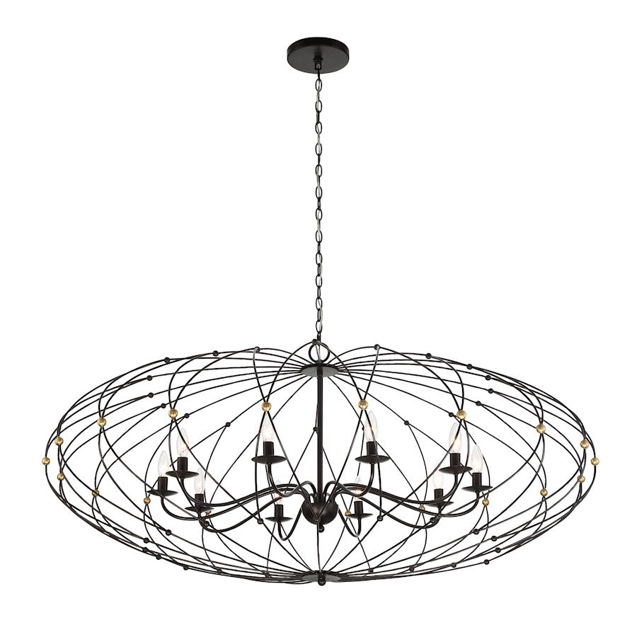 10 Light Chandelier, Bronze