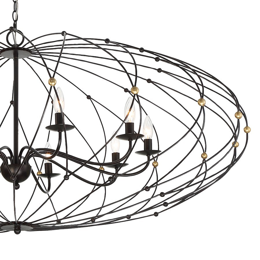 10 Light Chandelier, Bronze