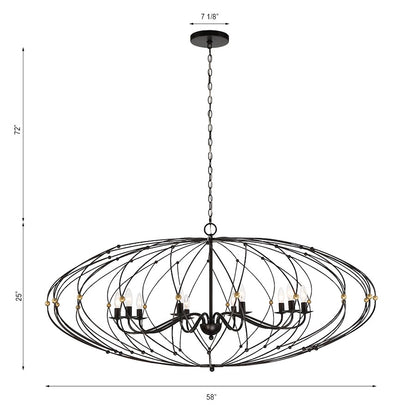 10 Light Chandelier, Bronze