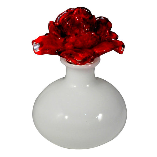 Dale Tiffany Red Rose Hand Blown Perfume Bottle - AV15136