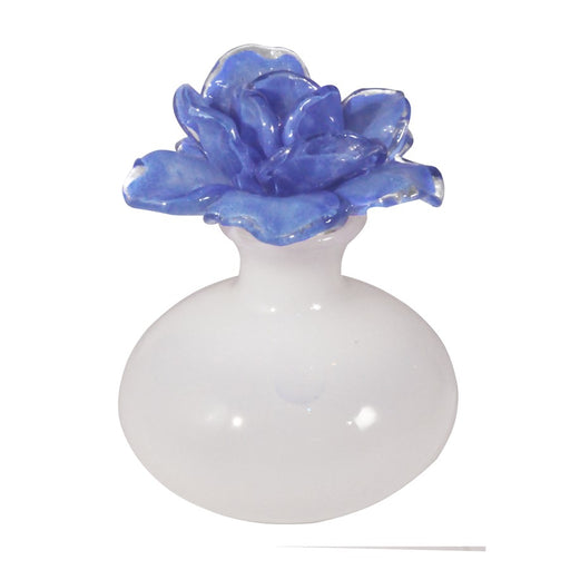 Dale Tiffany Blue Rose Hand Blown Art Glass Perfume Bottle - AV15138
