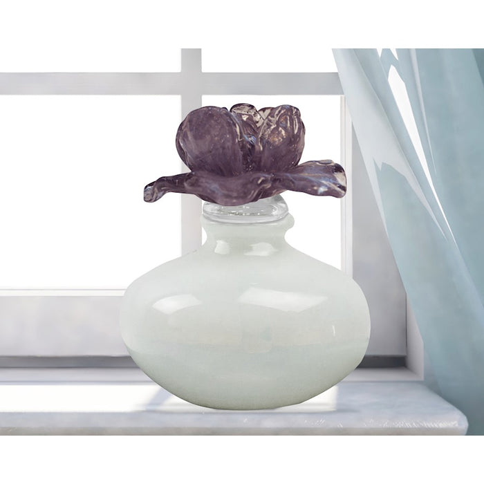 Dale Tiffany Purple Rose Hand Blown Art Glass Perfume Bottle