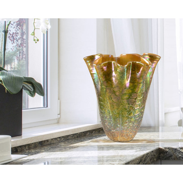 Dale Tiffany Prismatic Hand Blown Art Glass Vase