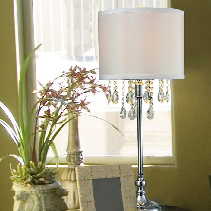 Dale Tiffany Heidi Crystal Table Lamp, Polished Chrome