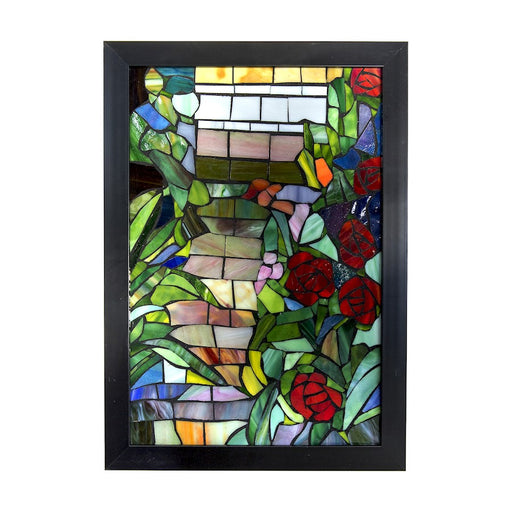 Dale Tiffany Floral Mosaic Art Glass Wall Panel - M0010M