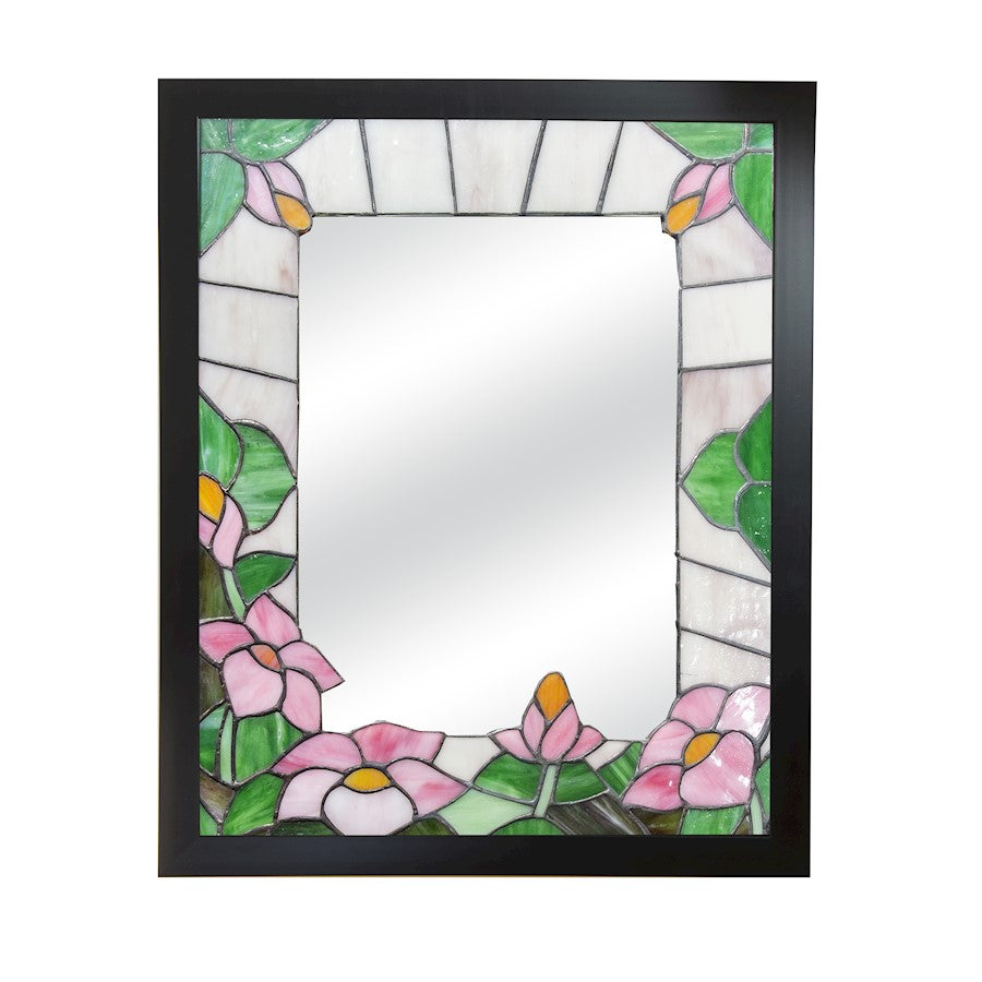 Dale Tiffany Pink Floral Tiffany Framed Mirror - MIM038