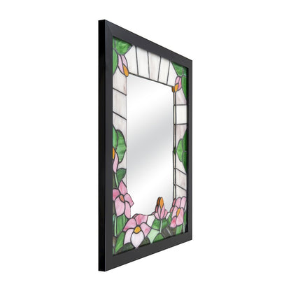 Dale Tiffany Pink Floral Tiffany Framed Mirror