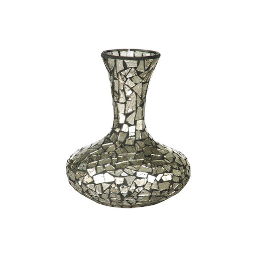 Dale Tiffany Silver Small Mosaic Art Glass Vase - PG10263