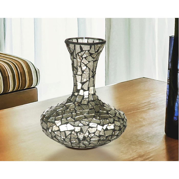 Dale Tiffany Silver Small Mosaic Art Glass Vase
