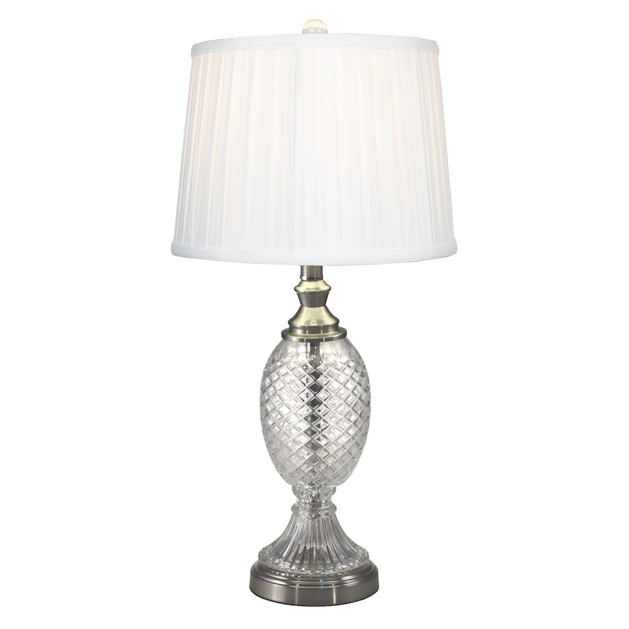 Dale Tiffany Culmore 24% Lead Crystal Table Lamp, Satin Nickel - SGT16159F