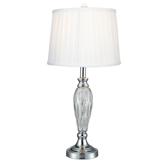 Dale Tiffany Vella 24% Lead Crystal Table Lamp, Polished Chrome - SGT17066F