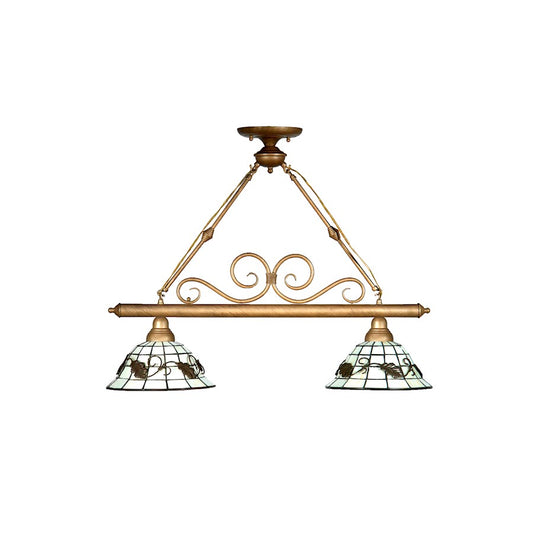 Dale Tiffany Dario 2 Light Tiffany Island Fixture, Antique Gold - STH17121