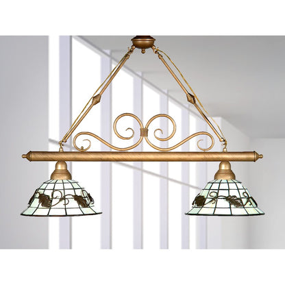 Dale Tiffany Dario 2 Light Tiffany Island Fixture, Antique Gold