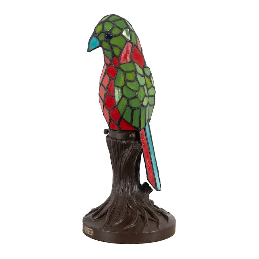 Parrot Perch Tiffany Accent Lamp, Antique Bronze