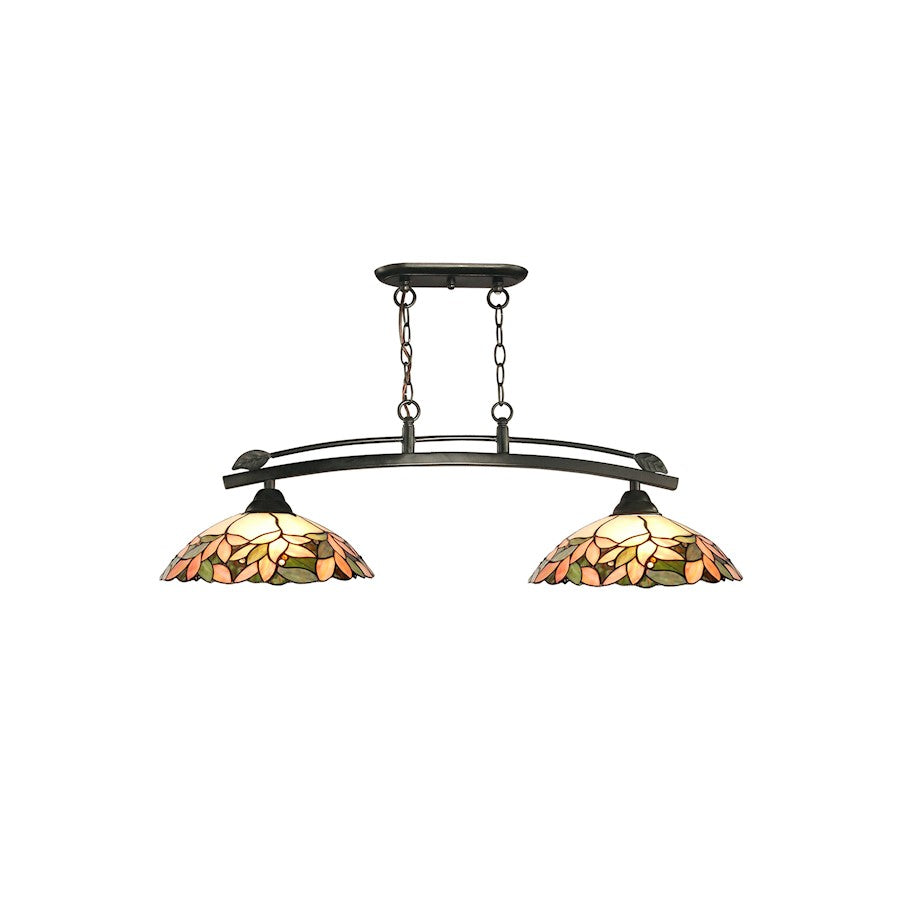 Dale Tiffany Argento 2 Light Tiffany Island Fixture, Dark Bronze - TH19274