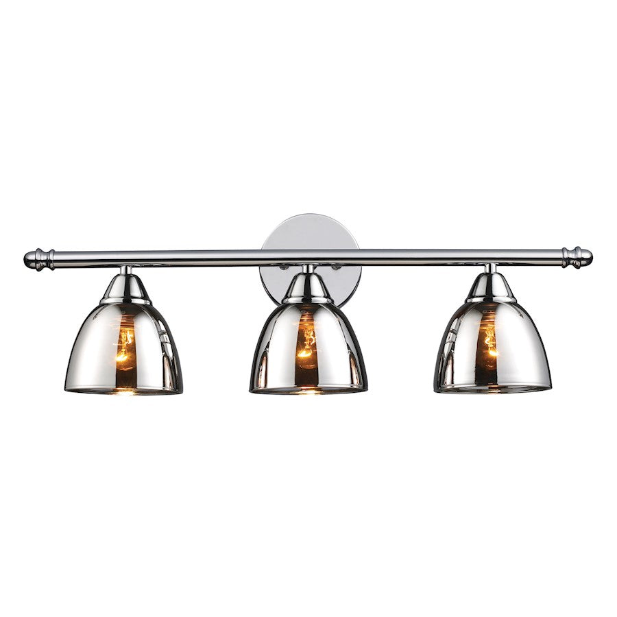 ELK Lighting Reflections 3-Light Vanity Sconce, Chrome/Chrome-Plated - 10072-3