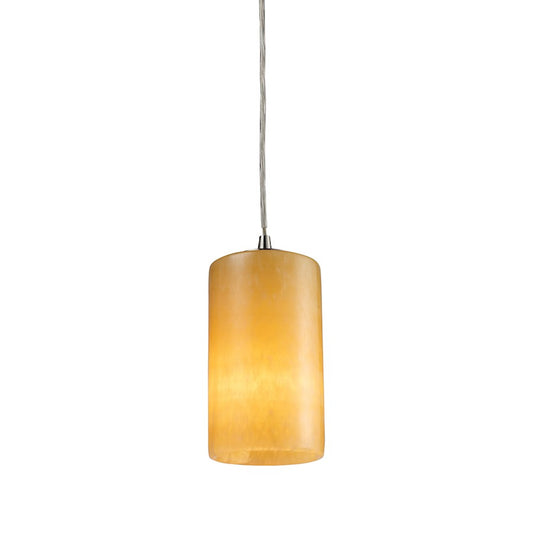 ELK Lighting Piedra 1-Light Mini Pendant, Nickel/Genuine Stone Shade - 10169-1