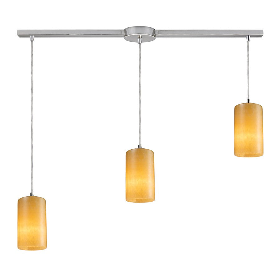 ELK Lighting Piedra 3-Light Linear Pendant, Nickel/Stone Shades - 10169-3L