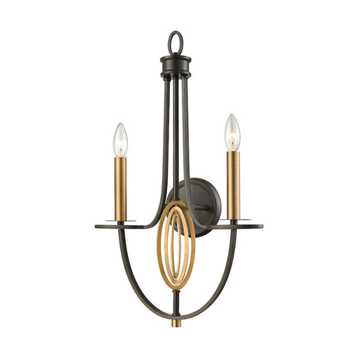 ELK Lighting Dione 2-Light Wall Lamp, Brushed Antique Brass and Bronze - 10513-2