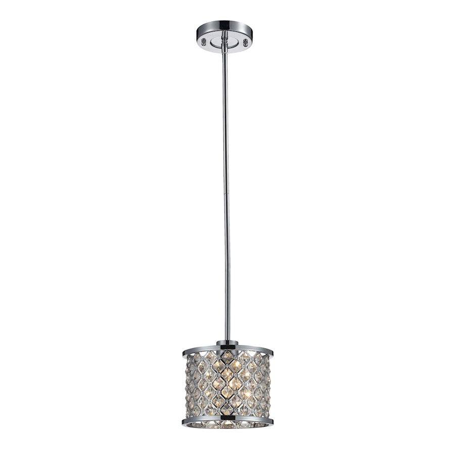 ELK Lighting Genevieve Mini Pendant, Chrome/Crystal & Mesh Shade - 31102-1