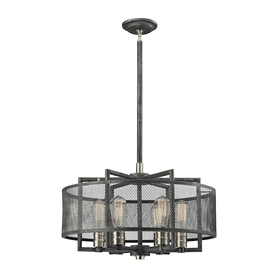 ELK Lighting Slatington 6-Light 22" Chandelier, Nickel & Graphite/Mesh - 31238-6