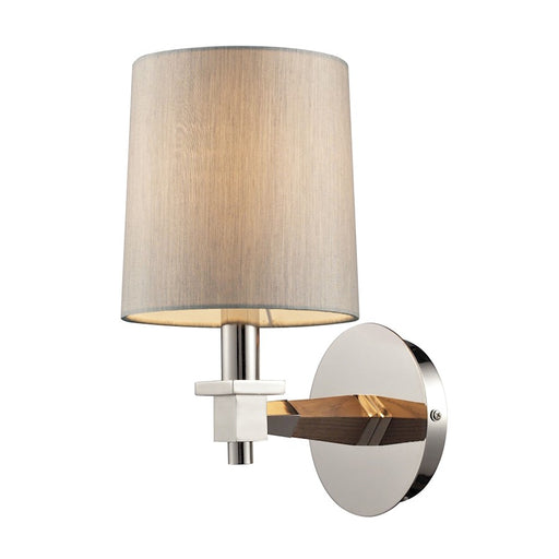 ELK Lighting Jorgenson 1-Light Wall Lamp, Polished Nickel/Cream Shade - 31330-1
